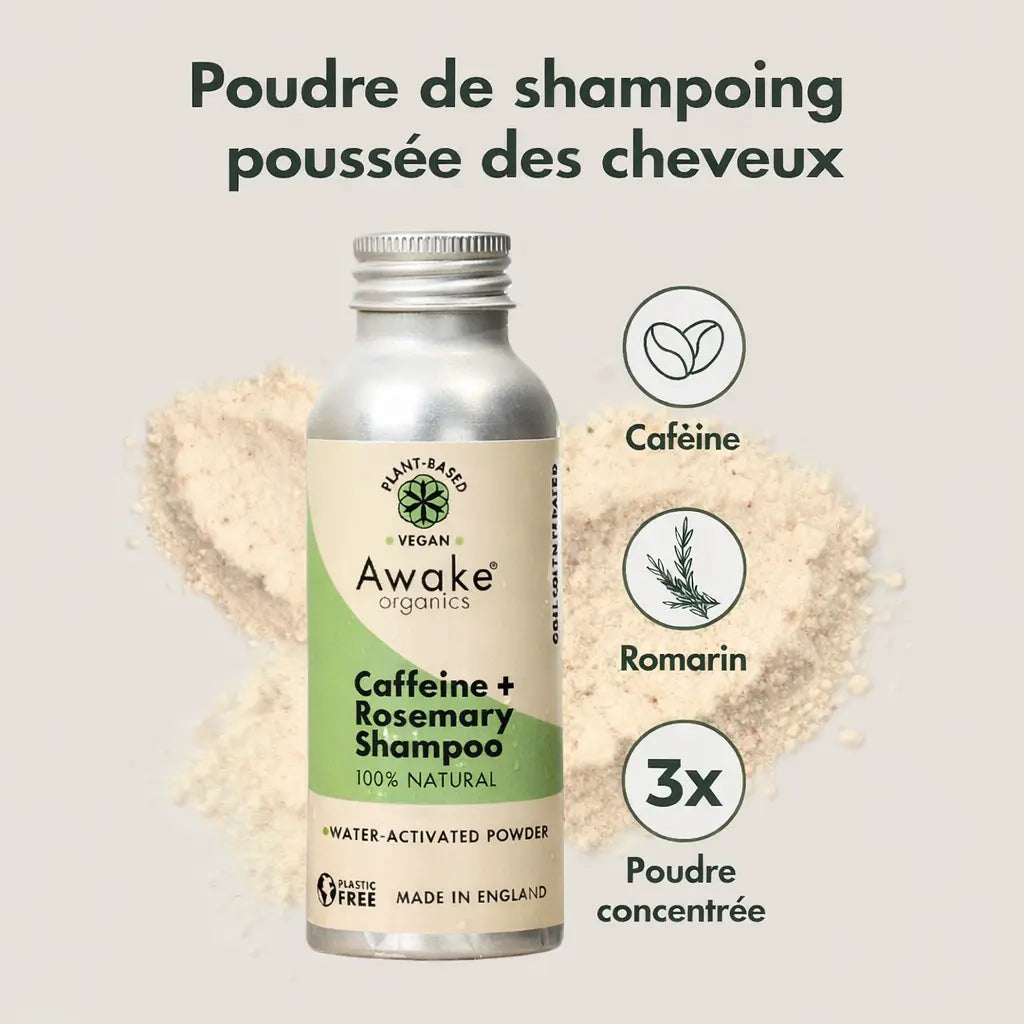 Poudre de Shampoing Naturelle : Caféine + Romarin SECRET DE FEMME